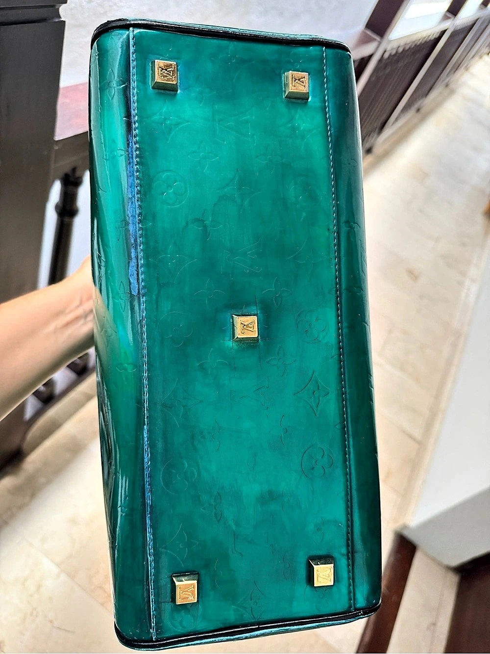 Louis Vuitton Monogram Satchel in Green & Black - Picture 5 of 10
